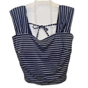 Janela Bay Thick Strap Tankini Top Swimwear Bikini Short Sleeve Black 3XL NEW